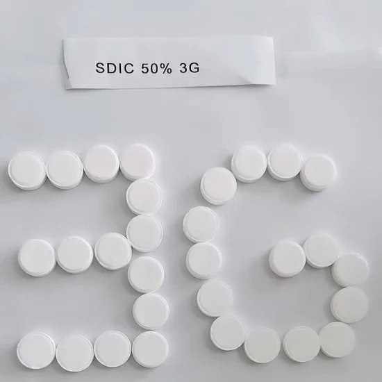 SDIC- und TCCA-Chlor-Desinfektionstablette 2 g, 3 g, 5 g, 20 g, 200 g